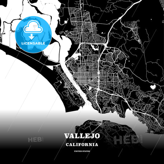 Vallejo, California, USA map