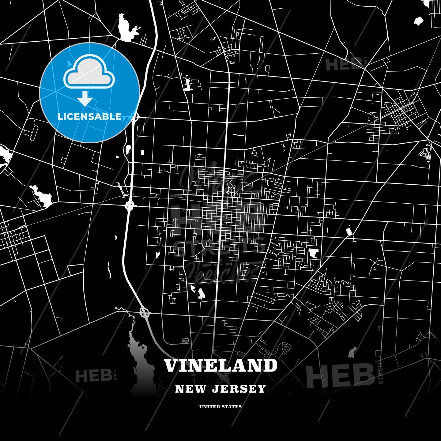 Vineland, New Jersey, USA map