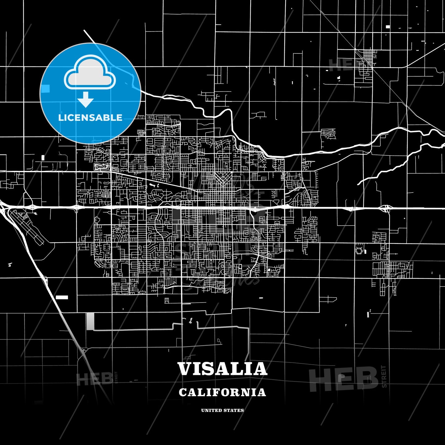 Visalia, California, USA map