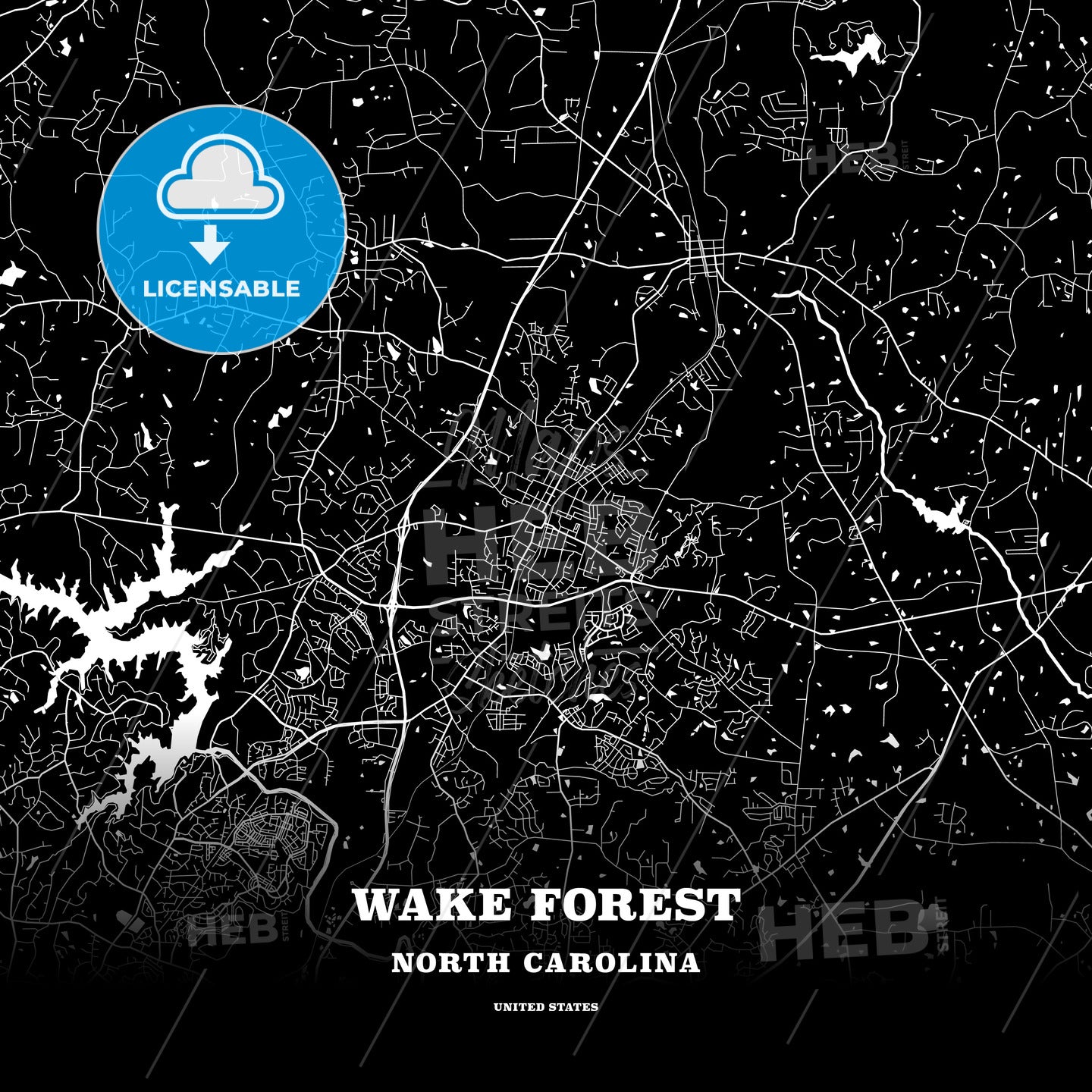 Wake Forest, North Carolina, USA map