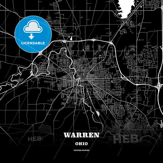 Warren, Ohio, USA map