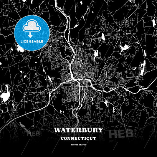 Waterbury, Connecticut, USA map