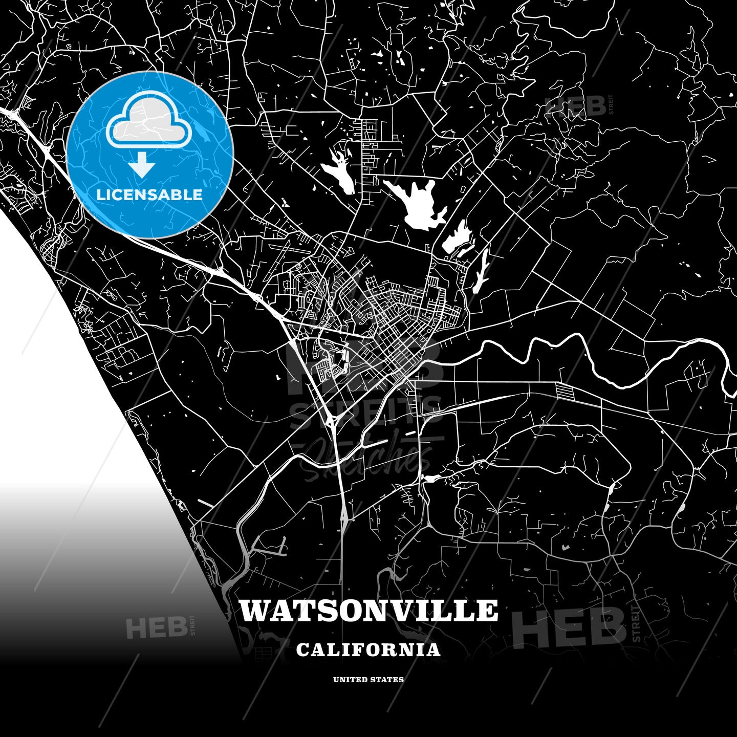 Watsonville, California, USA map