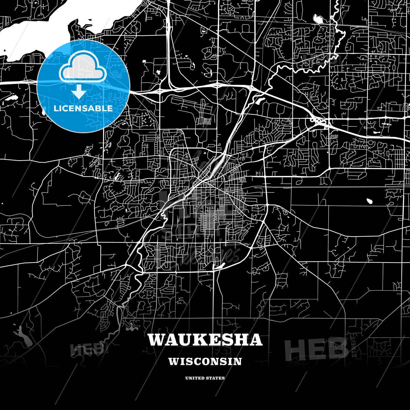 Waukesha, Wisconsin, USA map