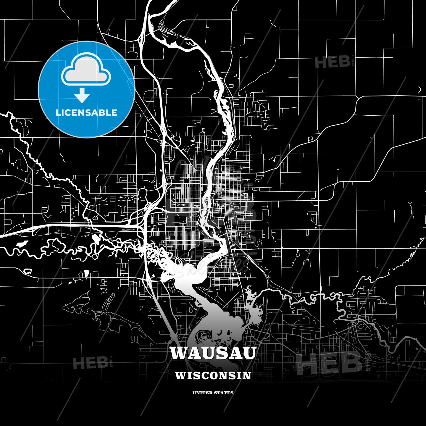 Wausau, Wisconsin, USA map