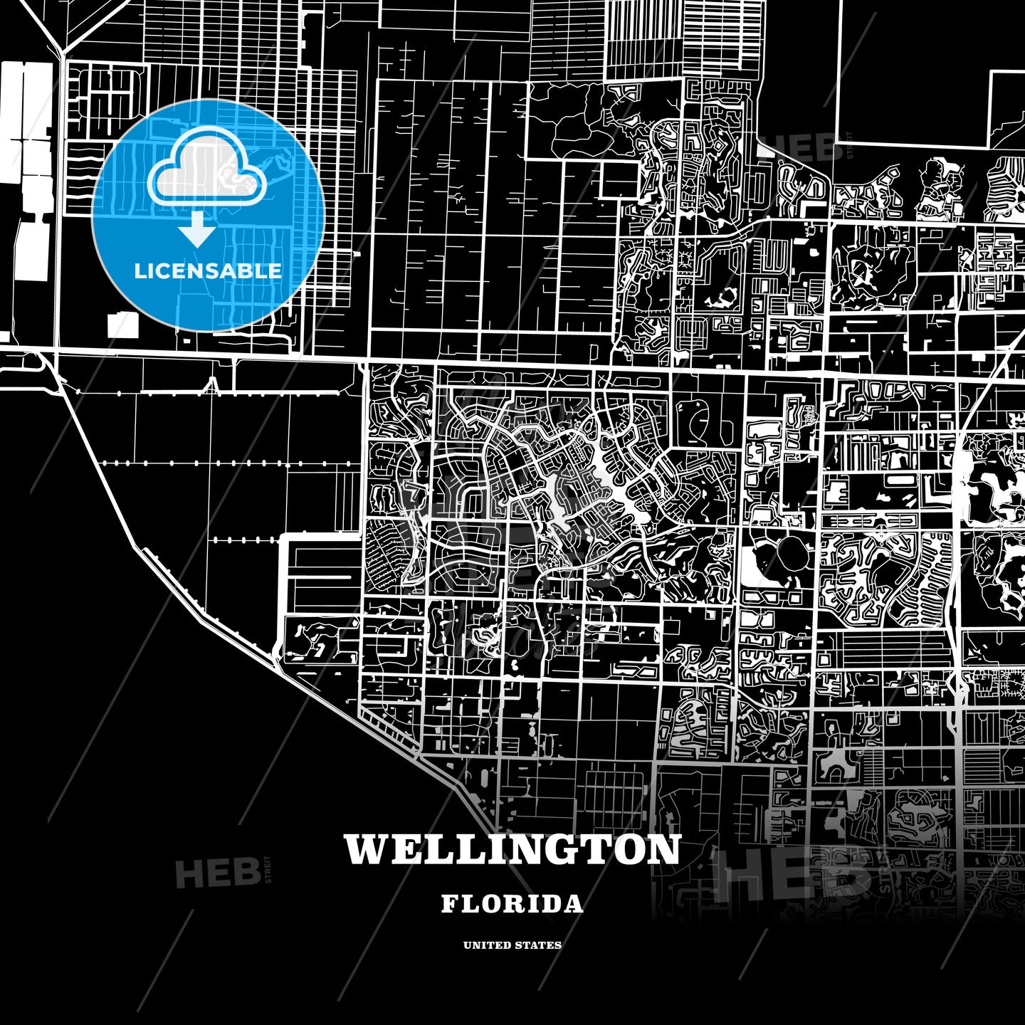 Wellington, Florida, USA map