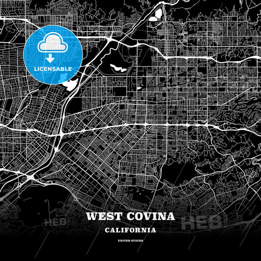 West Covina, California, USA map