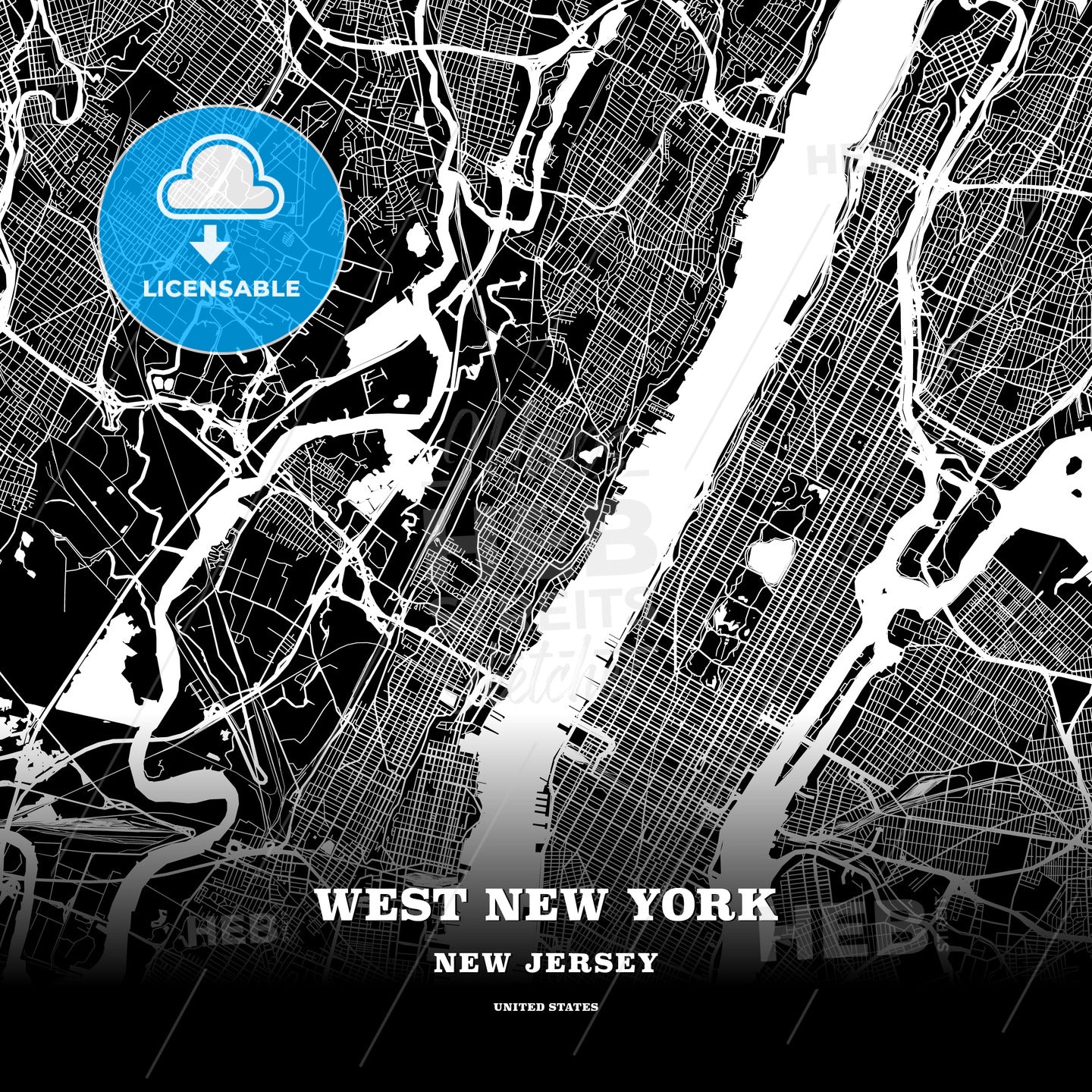 West New York, New Jersey, USA map