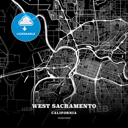 West Sacramento, California, USA map
