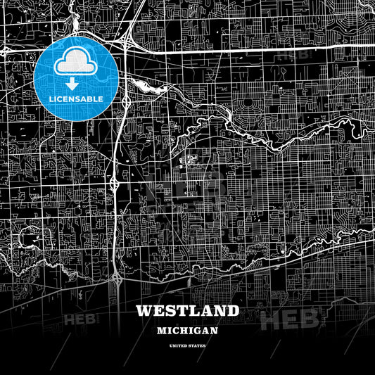 Westland, Michigan, USA map