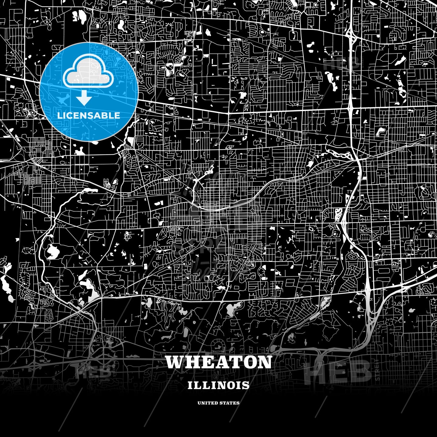 Wheaton, Illinois, USA map