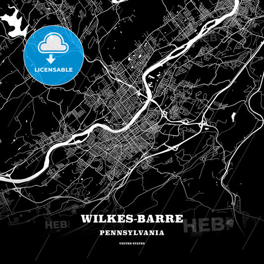 Wilkes-Barre, Pennsylvania, USA map