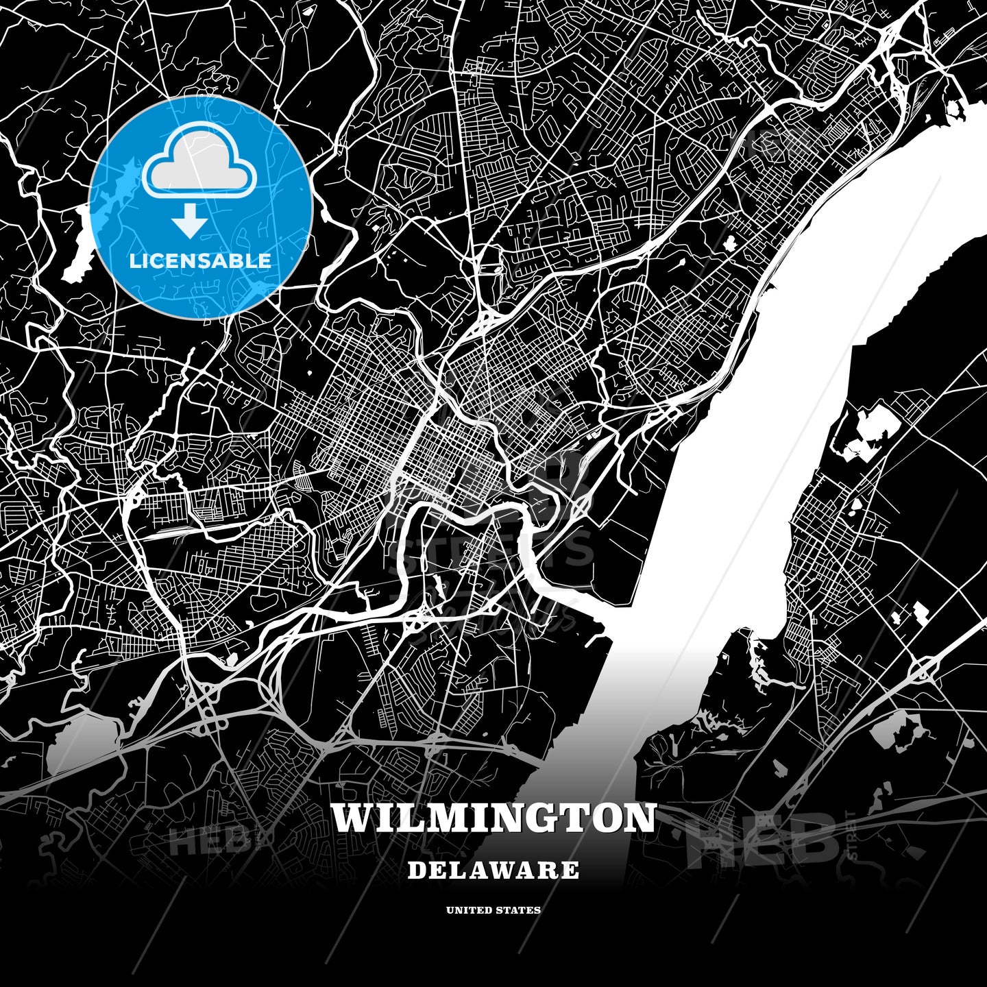 Wilmington, Delaware, USA map