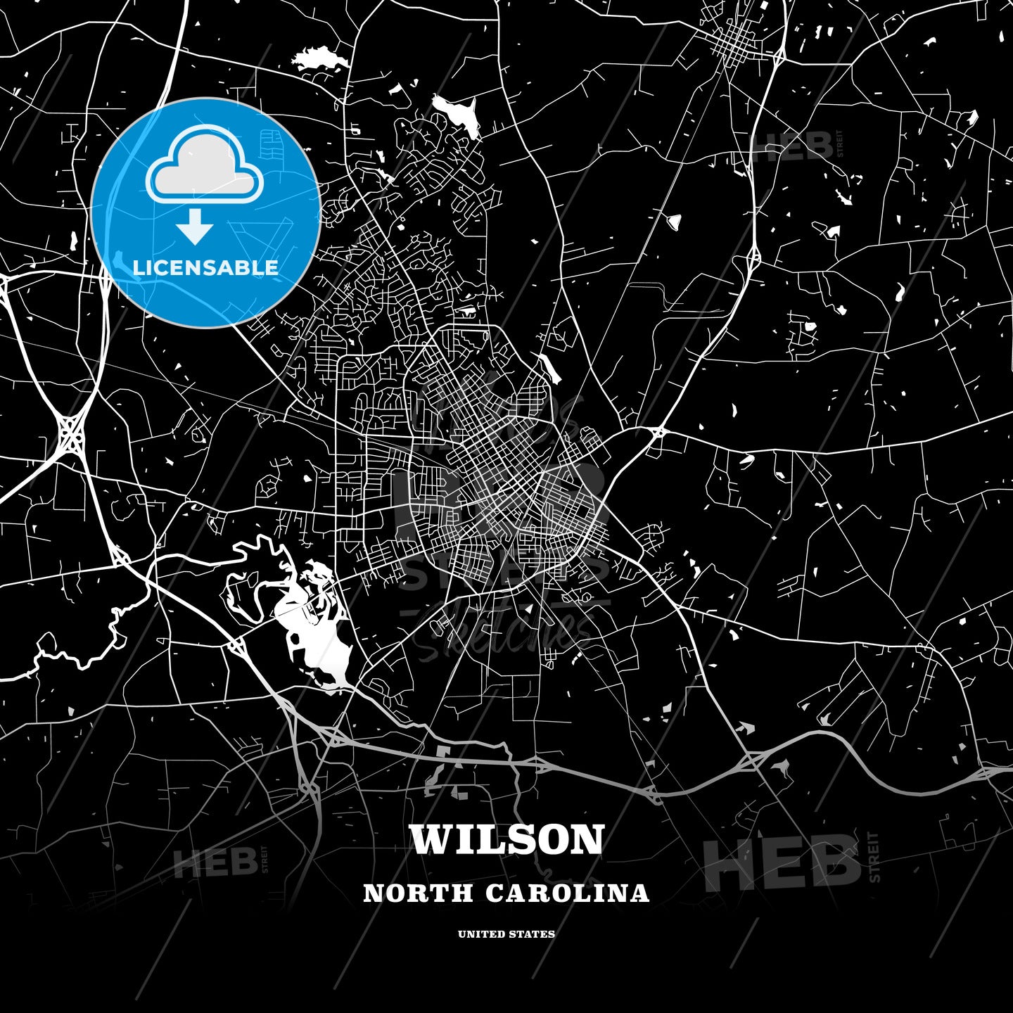 Wilson, North Carolina, USA map