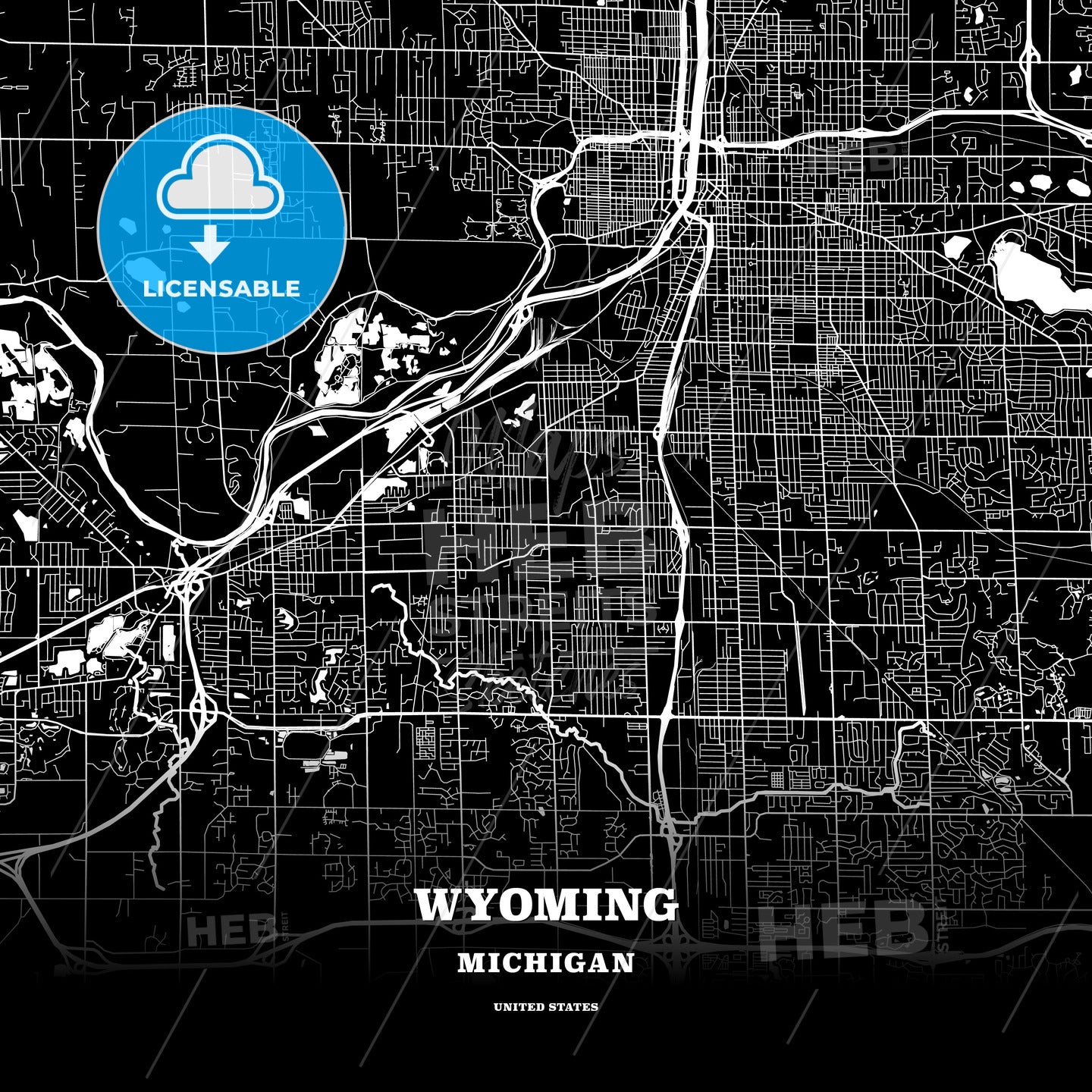 Wyoming, Michigan, USA map