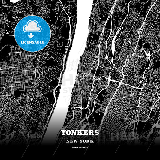 Yonkers, New York, USA map