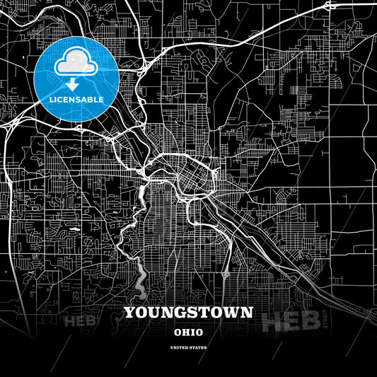 Youngstown, Ohio, USA map