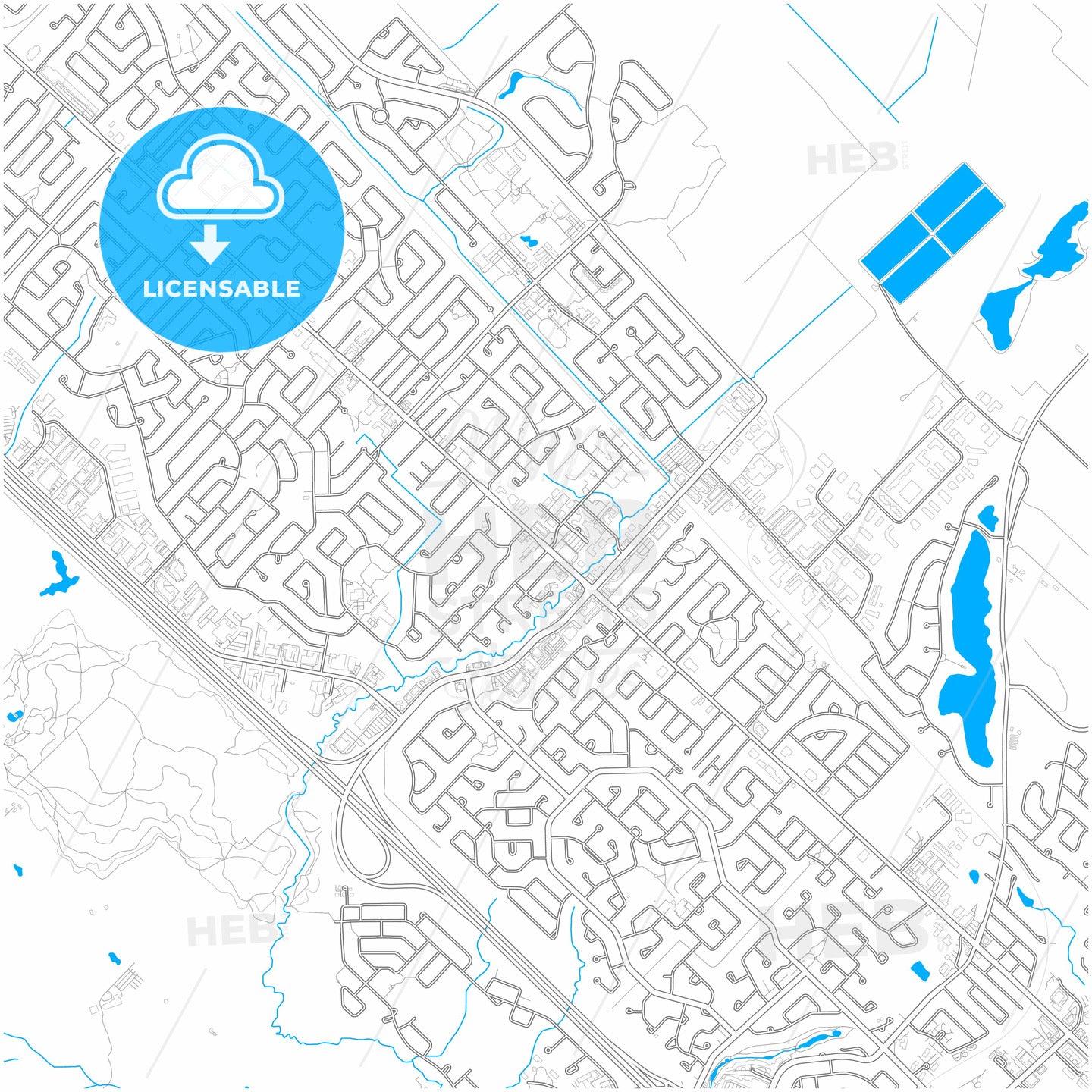 Blainville, Quebec, Canada, city map with high quality roads.