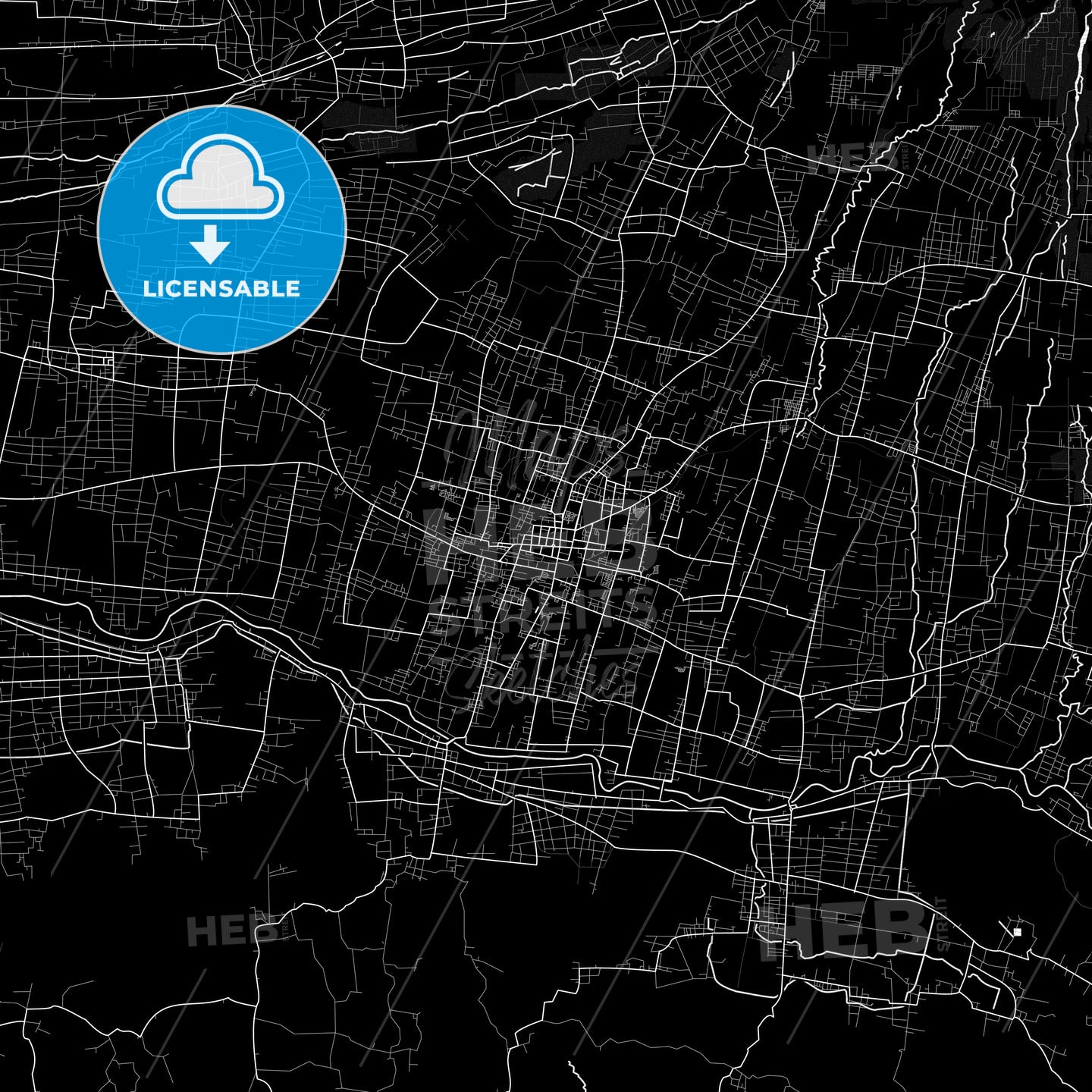 Blitar, Indonesia Pdf Vector Map Black And White – HEBSTREITS