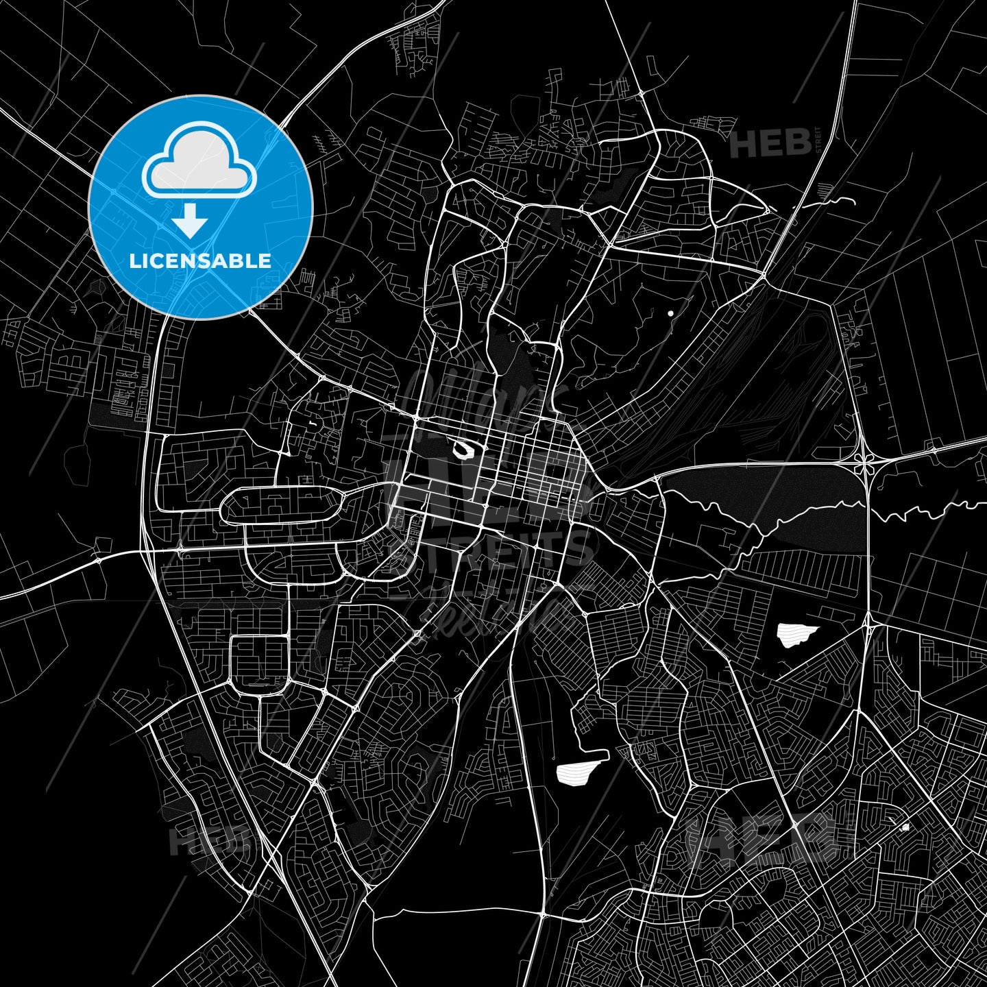 Bloemfontein, South Africa PDF map