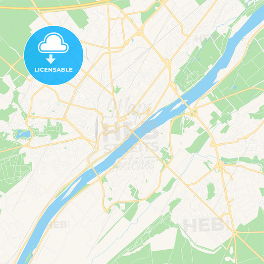 Blois, France Vector Map - Classic Colors