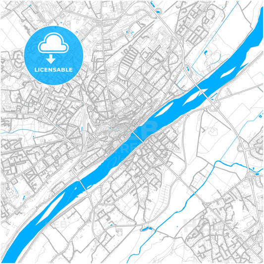 Blois, Loir-et-Cher, France, city map with high quality roads.