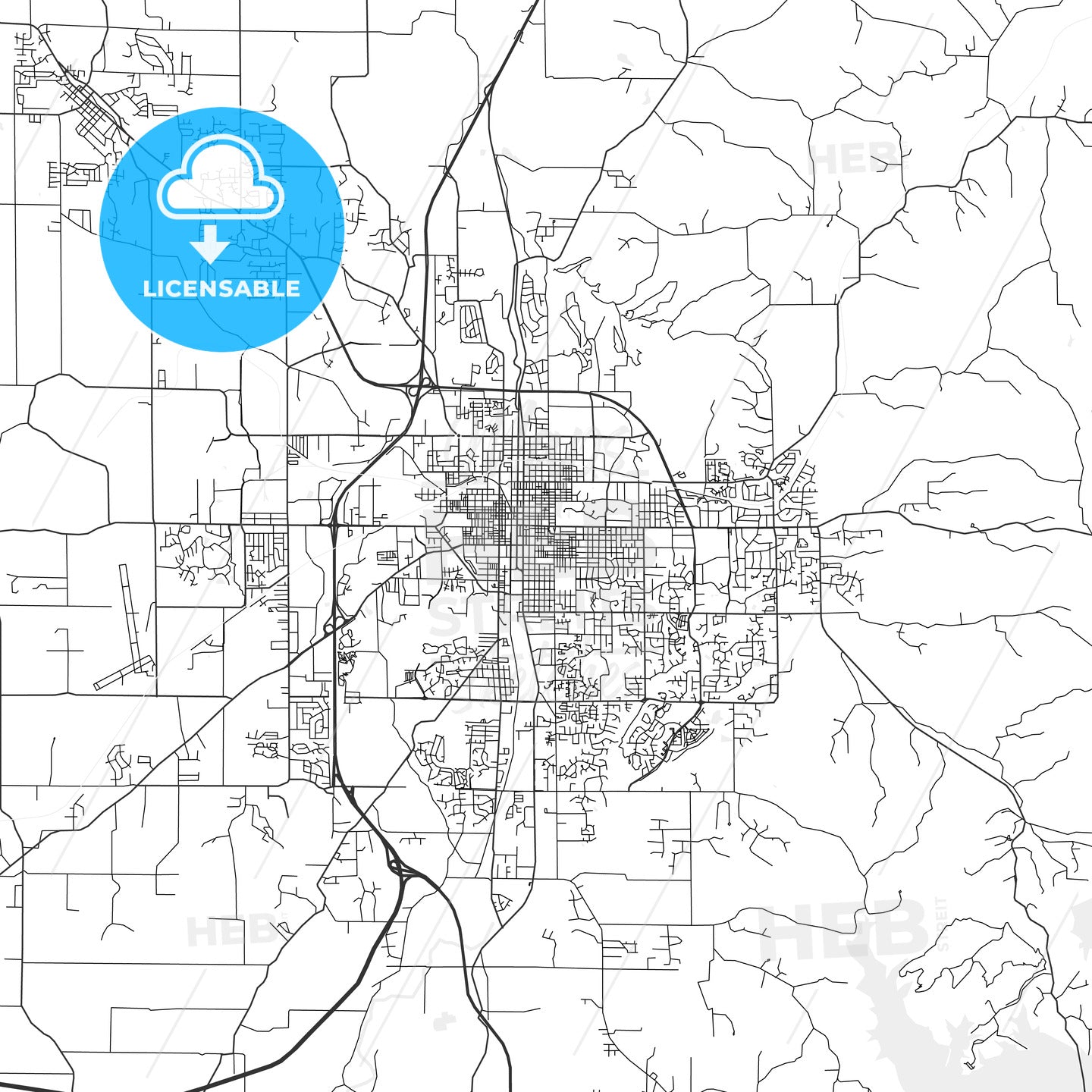 Bloomington, Indiana - Area Map - Light