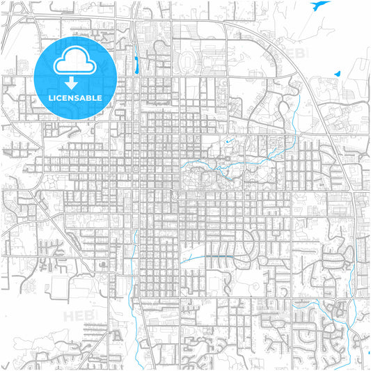 Bloomington, Indiana, United States, city map with high quality roads.