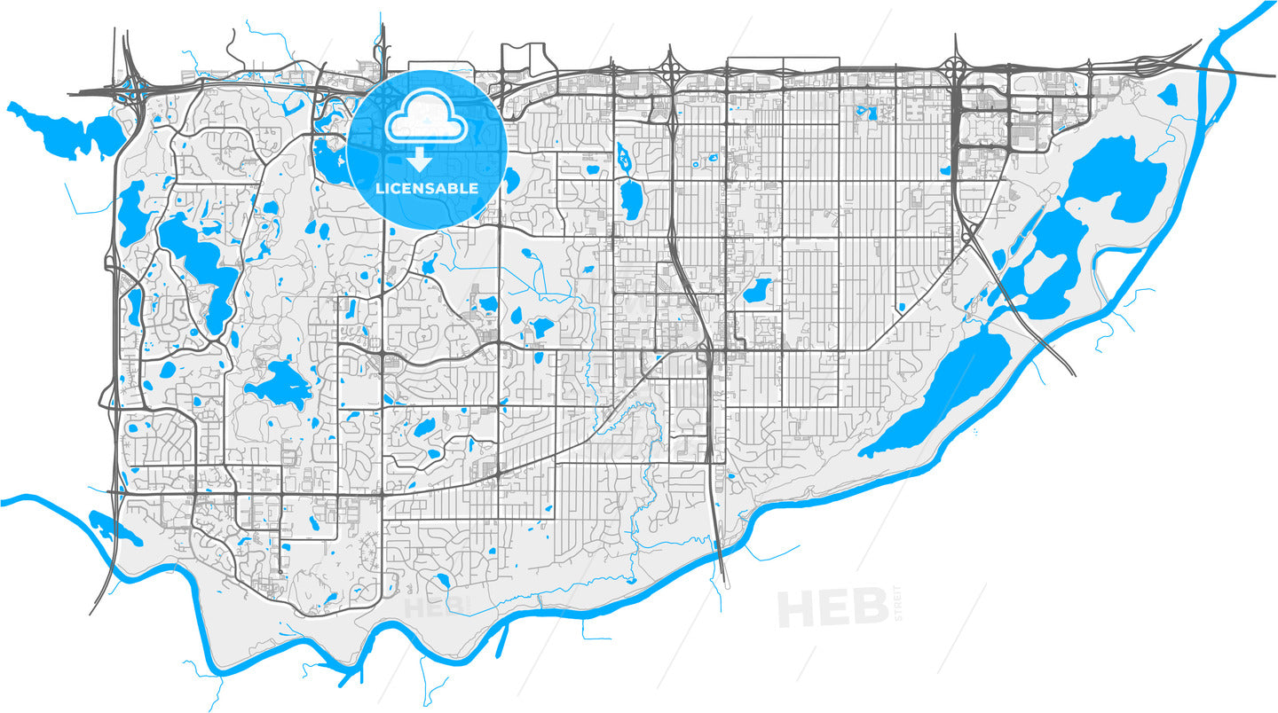 Bloomington, Minnesota, United States, high quality vector map