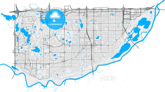 Bloomington, Minnesota, United States, high quality vector map