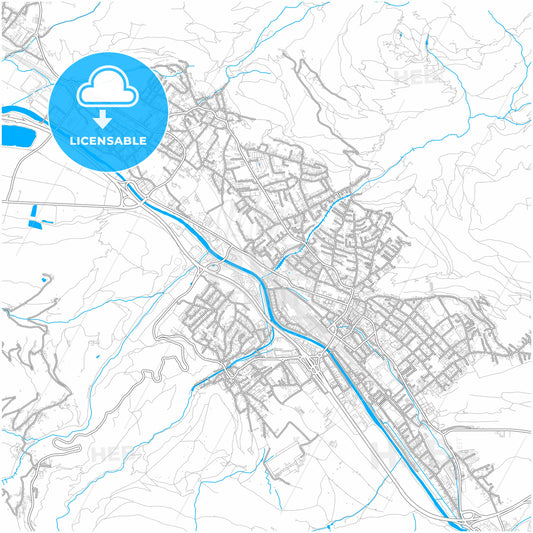 Bludenz, Vorarlberg, Austria, city map with high quality roads.