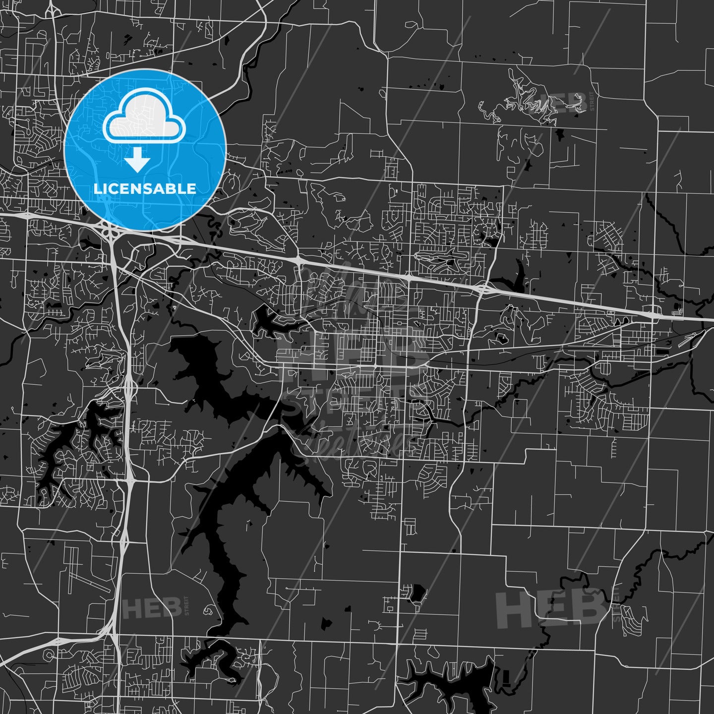 Blue Springs, Missouri - Area Map - Dark