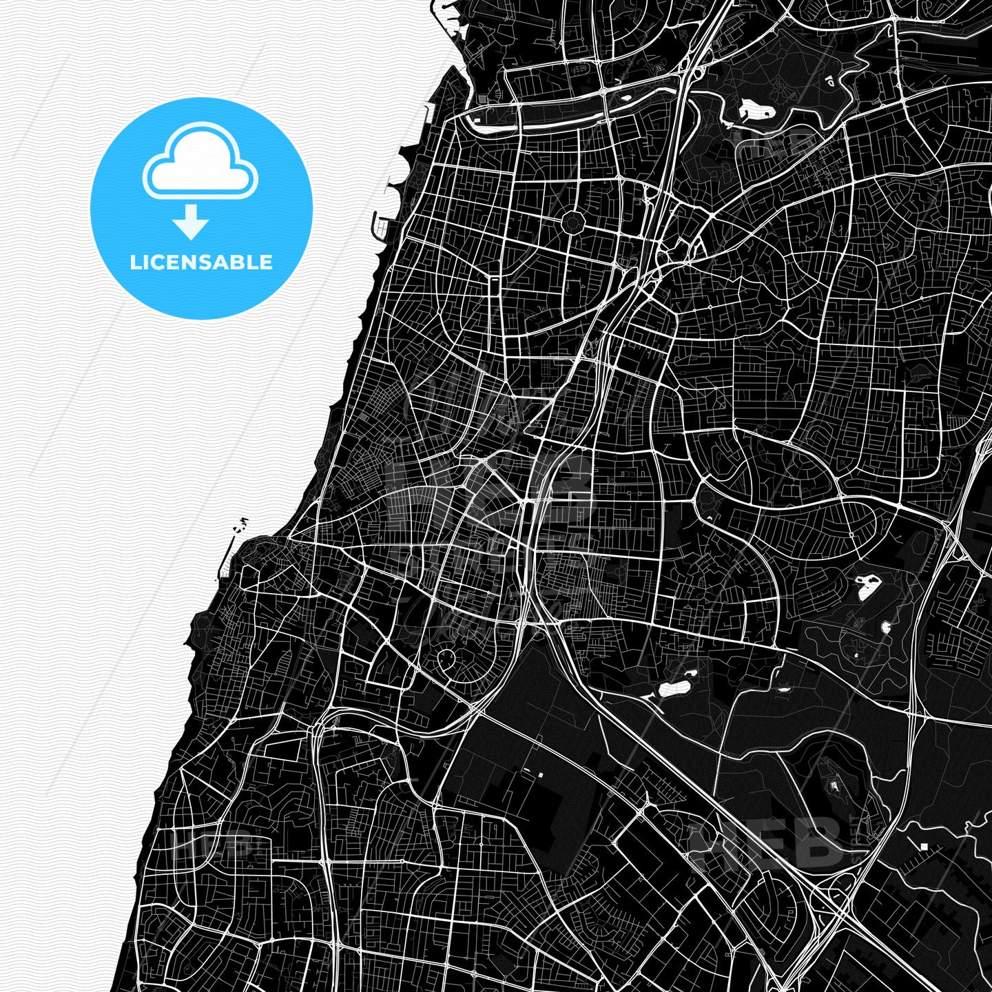 Bnei Brak, Israel PDF map