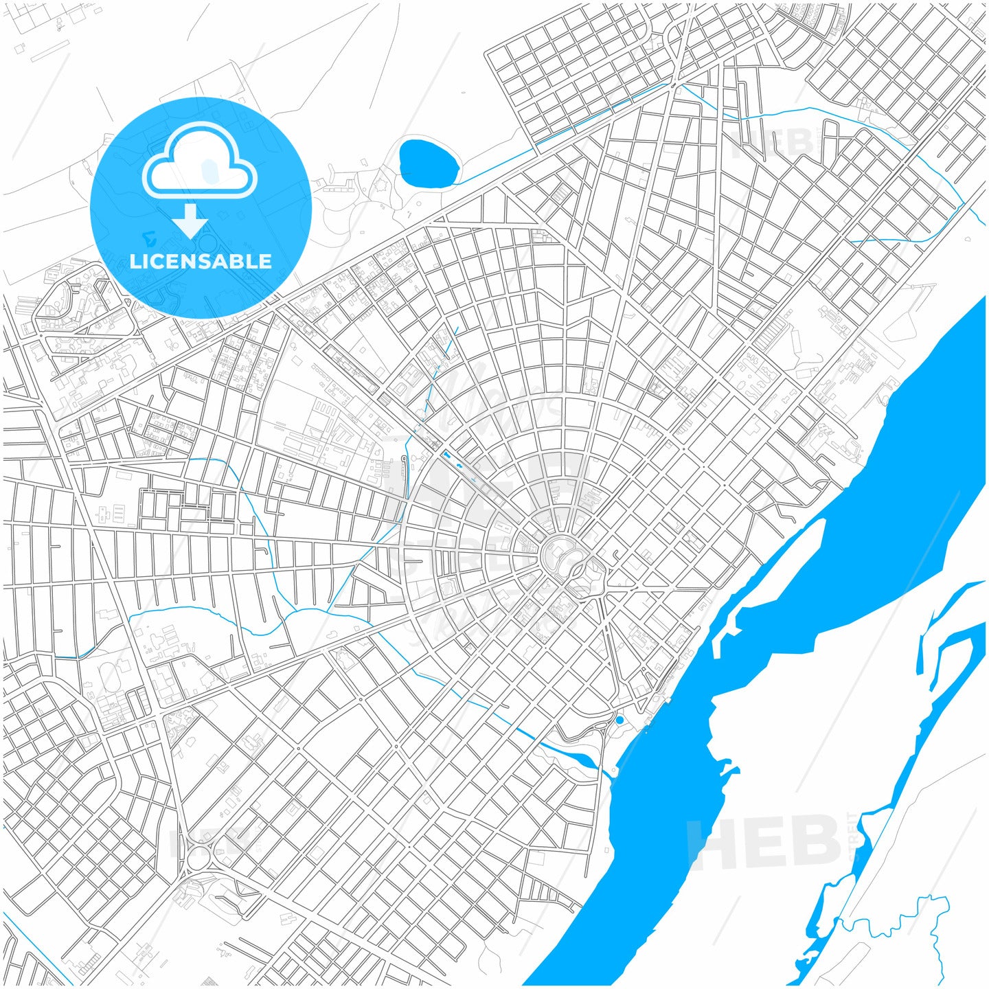 Boa Vista, Brazil, city map with high quality roads.