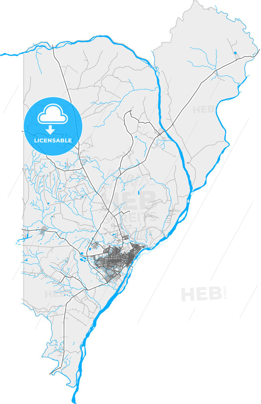 Boa Vista, Brazil, high quality vector map