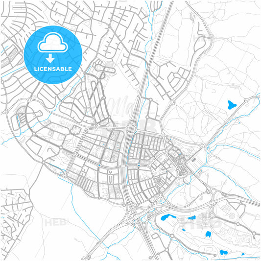 Boadilla del Monte, Madrid, Spain, city map with high quality roads.