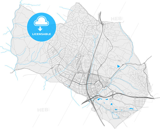 Boadilla del Monte, Madrid, Spain, high quality vector map