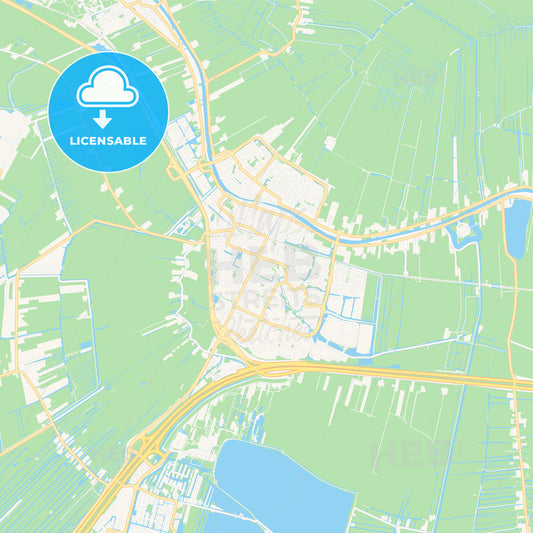 Bodegraven-Reeuwijk, Netherlands Vector Map - Classic Colors