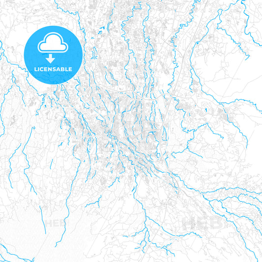 Bogor, Indonesia PDF vector map with water in focus