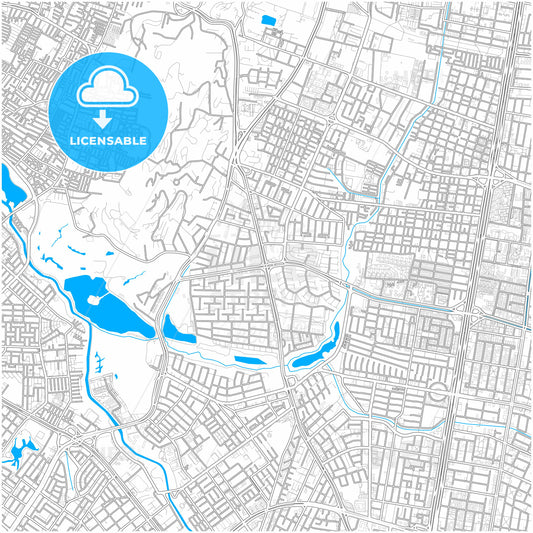 Bogota, Colombia, city map with high quality roads.