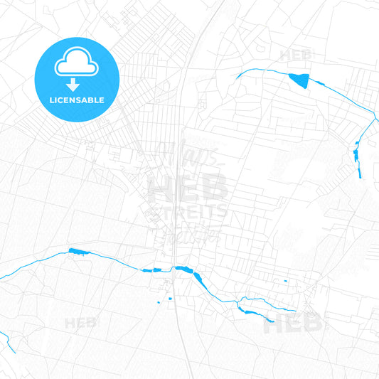 Boiarka, Ukraine PDF vector map with water in focus