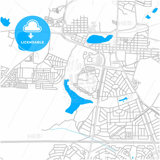 Boksburg, South Africa, city map with high quality roads.