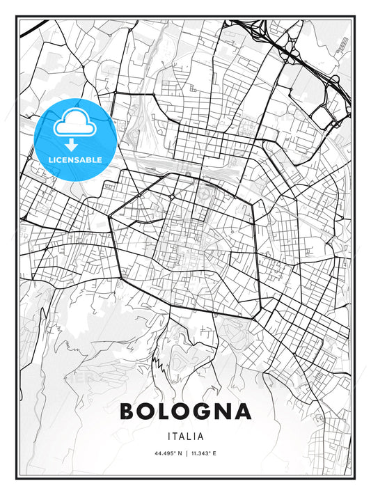 Bologna, Italy, Modern Print Template in Various Formats - HEBSTREITS Sketches