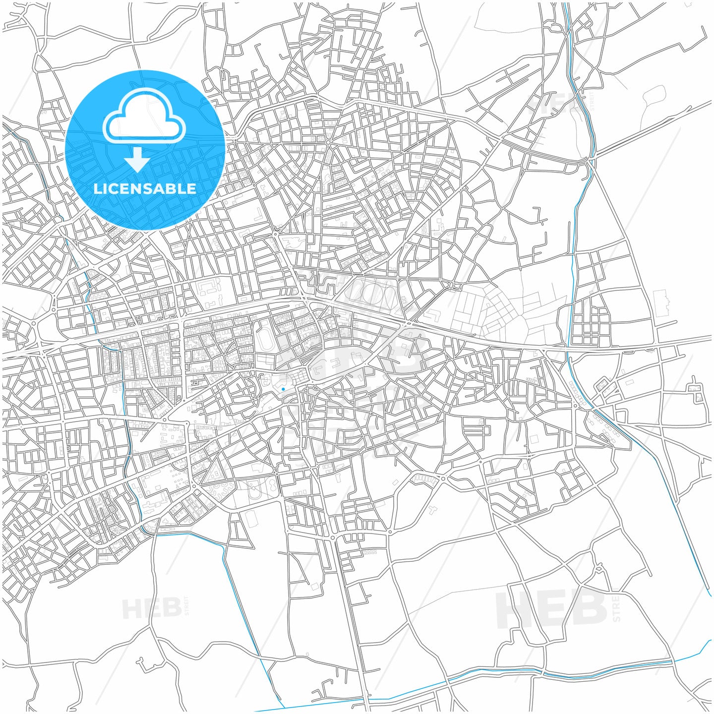 Bolu, Bolu, Turkey, city map with high quality roads.