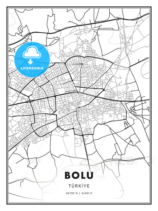 Bolu, Turkey, Modern Print Template in Various Formats - HEBSTREITS Sketches
