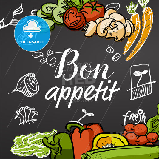 Bon appetit Chalkboard Banner – instant download