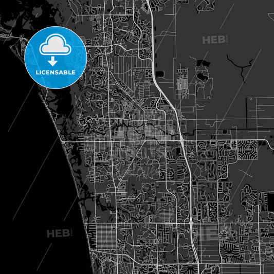 Bonita Springs, Florida - Area Map - Dark