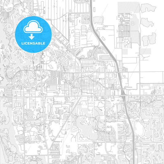 Bonita Springs, Florida, USA, bright outlined vector map