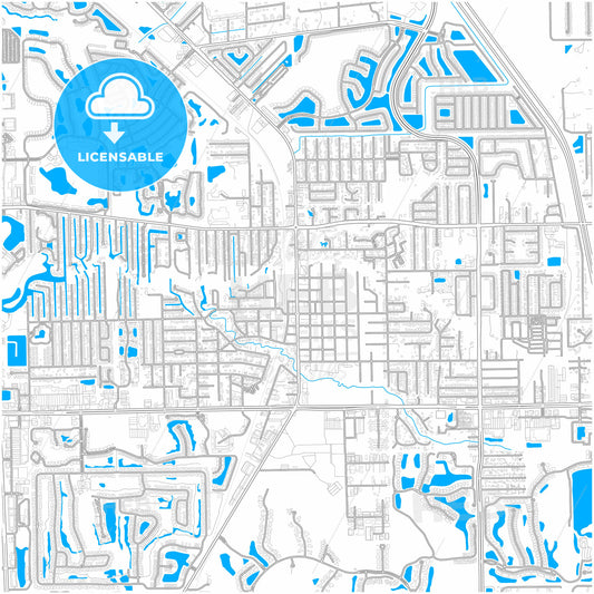 Bonita Springs, Florida, United States, city map with high quality roads.