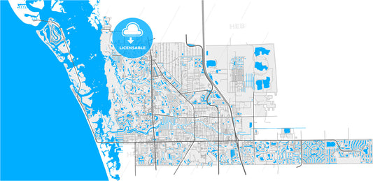 Bonita Springs, Florida, United States, high quality vector map